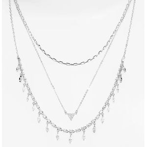Layered Cubic Zirconia & Chain Collar Necklace Nordstrom